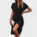 Vestido Serena Cruzado Midi con Drapeado