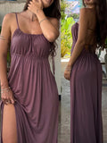 Vestido Maxi Francés con Cordón Ajustable – Elegante y Fluido